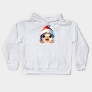 Christmas Peeking Baby Chicken Kids Hoodie